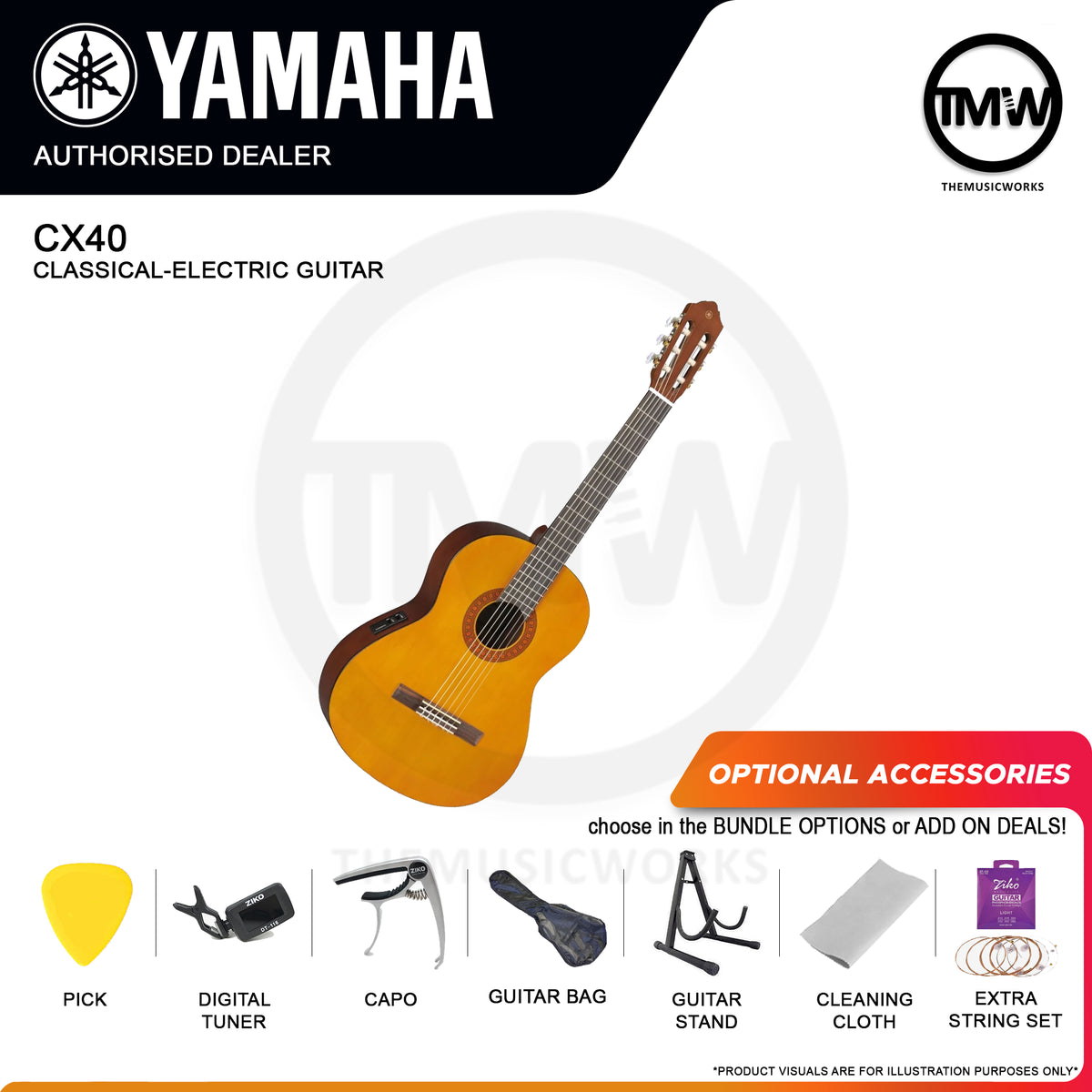 Yamaha CX40 Classical-Electric Guitar
