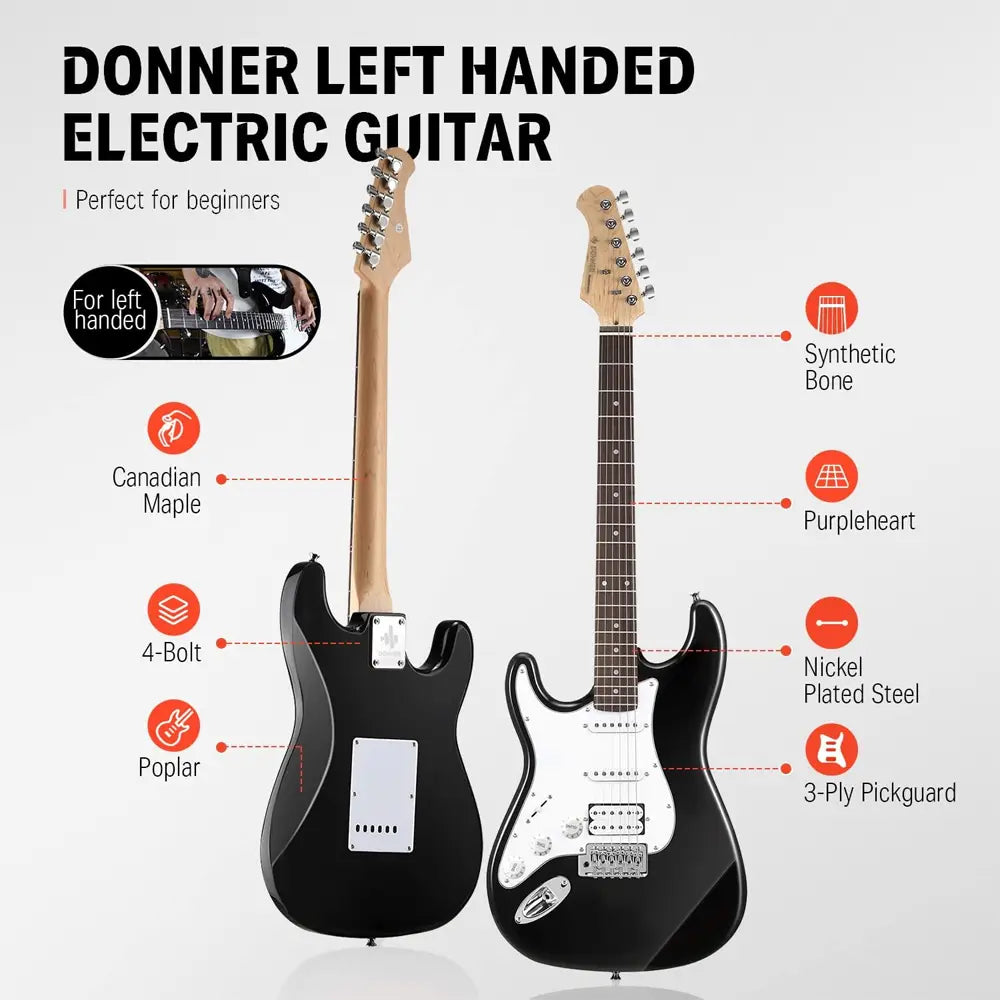 Donner DST-100L Left-Handed Electric Guitar