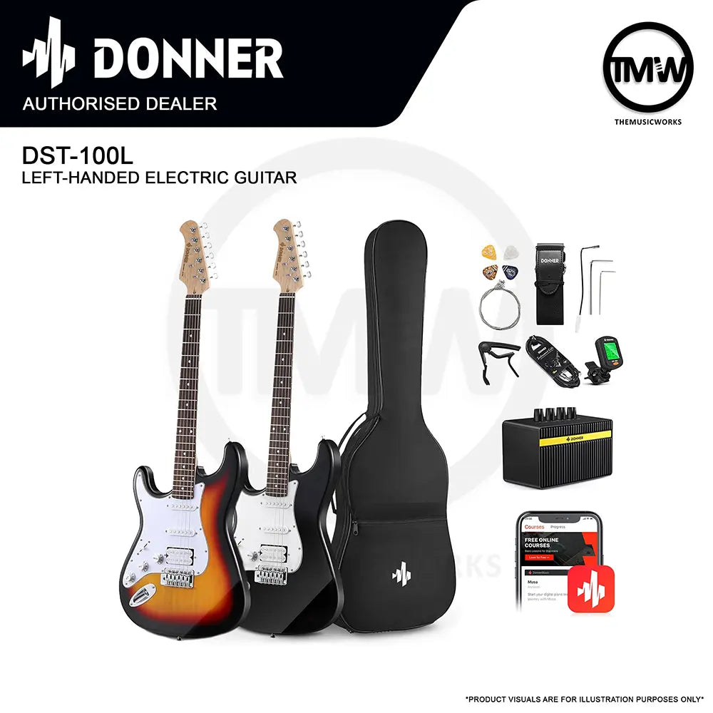 Donner DST-100L Left-Handed Electric Guitar