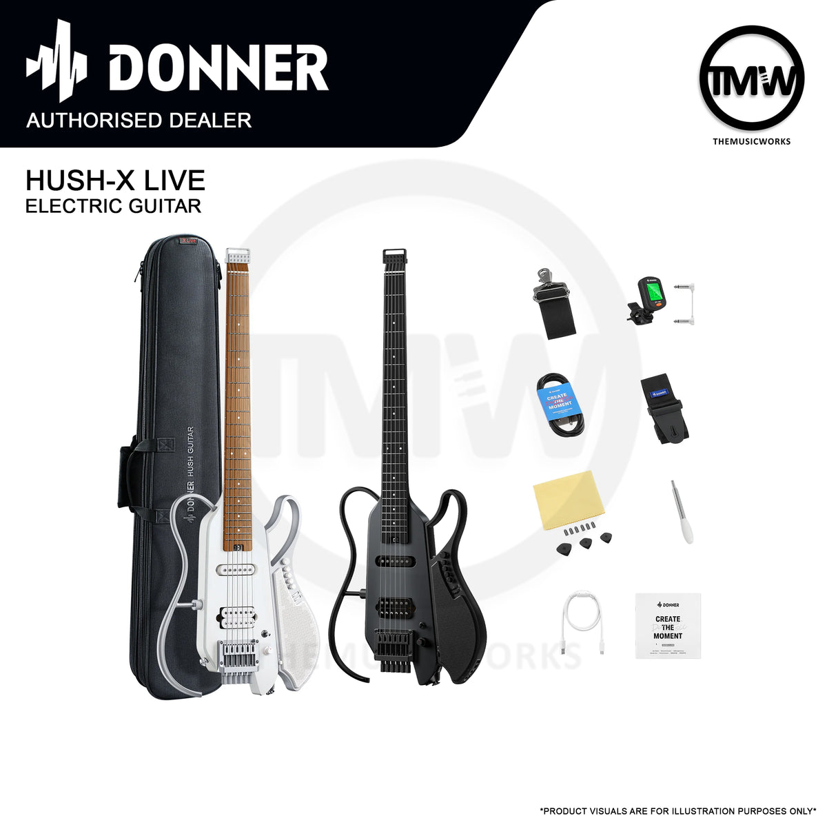 Donner HUSH-X Live Electric Guitar