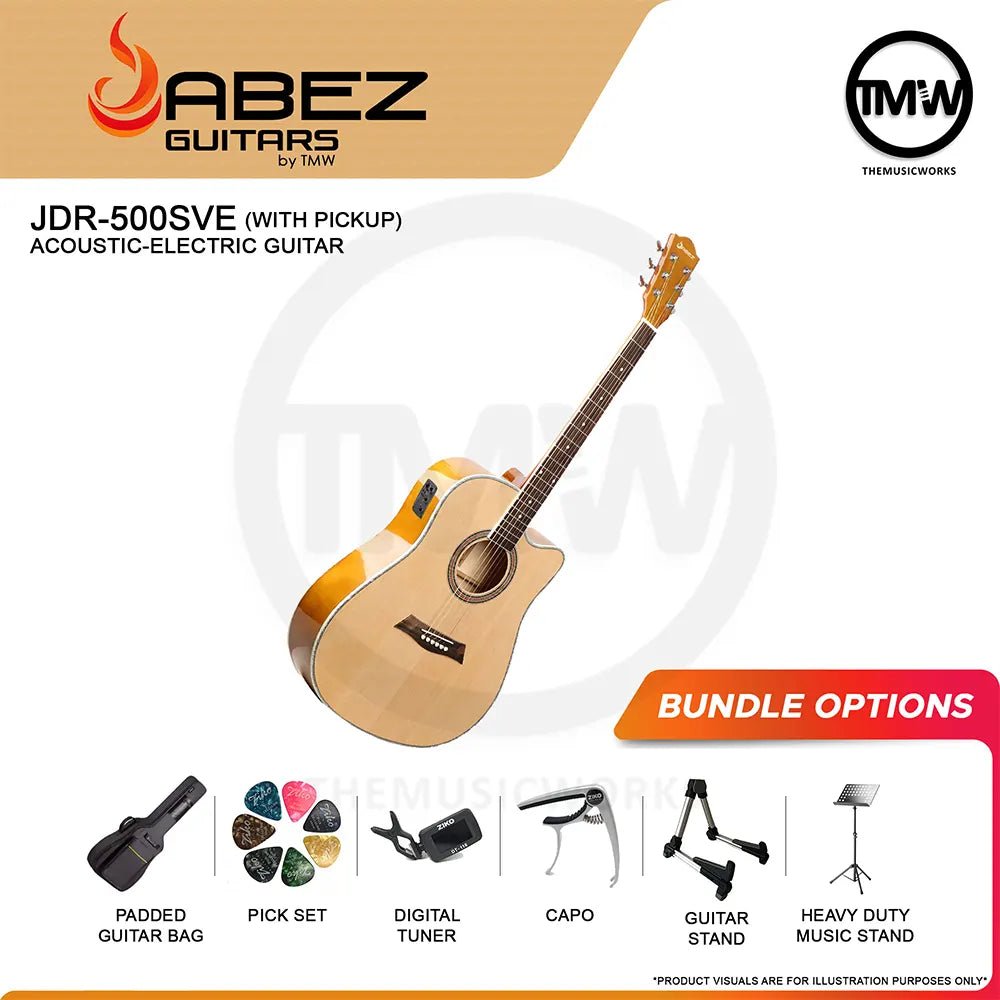 Jabez JDR-500SVE Acoustic-Electric Guitar