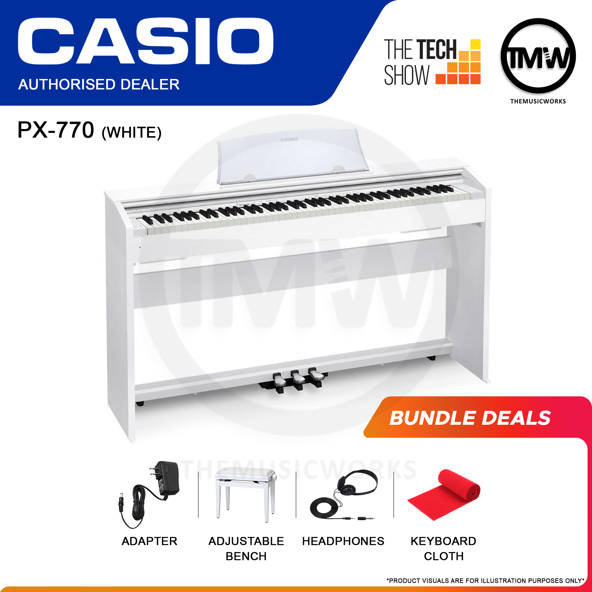Casio PX-770 Digital Piano Singapore White COMEX The Tech Show December 2021 Bundle Deal