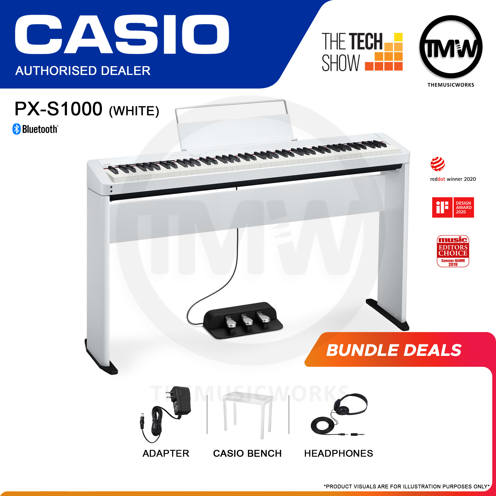 Casio PX-S1000 Digital Piano Singapore White COMEX The Tech Show December 2021 Bundle Deal