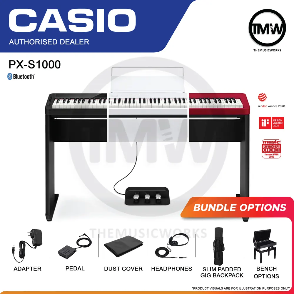 casio privia px-s1000 black white red portable digital piano tmw singapore