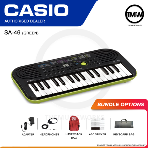 casio sa-46 green mini digital keyboard piano singapore tmw