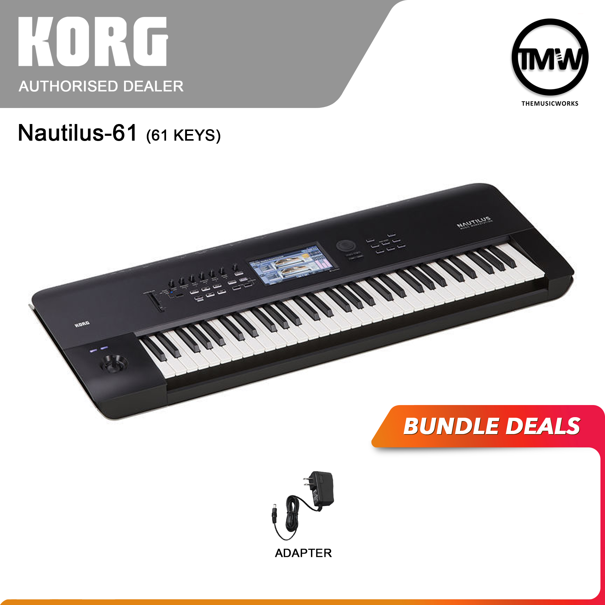 korg nautilus 61 synthesizer workstation keyboard singapore adaptor tmw