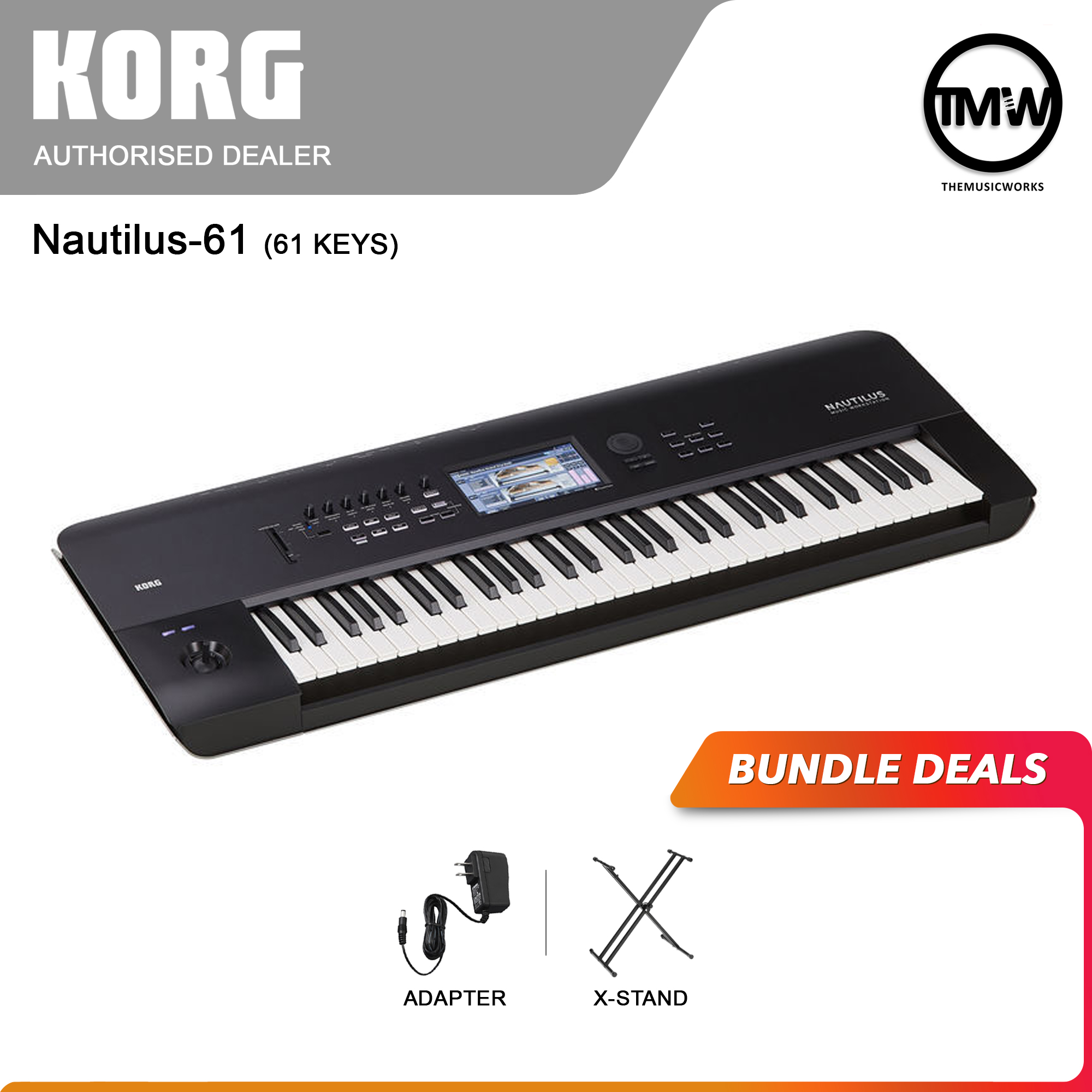 korg nautilus 61 synthesizer workstation keyboard singapore adaptor xstand tmw