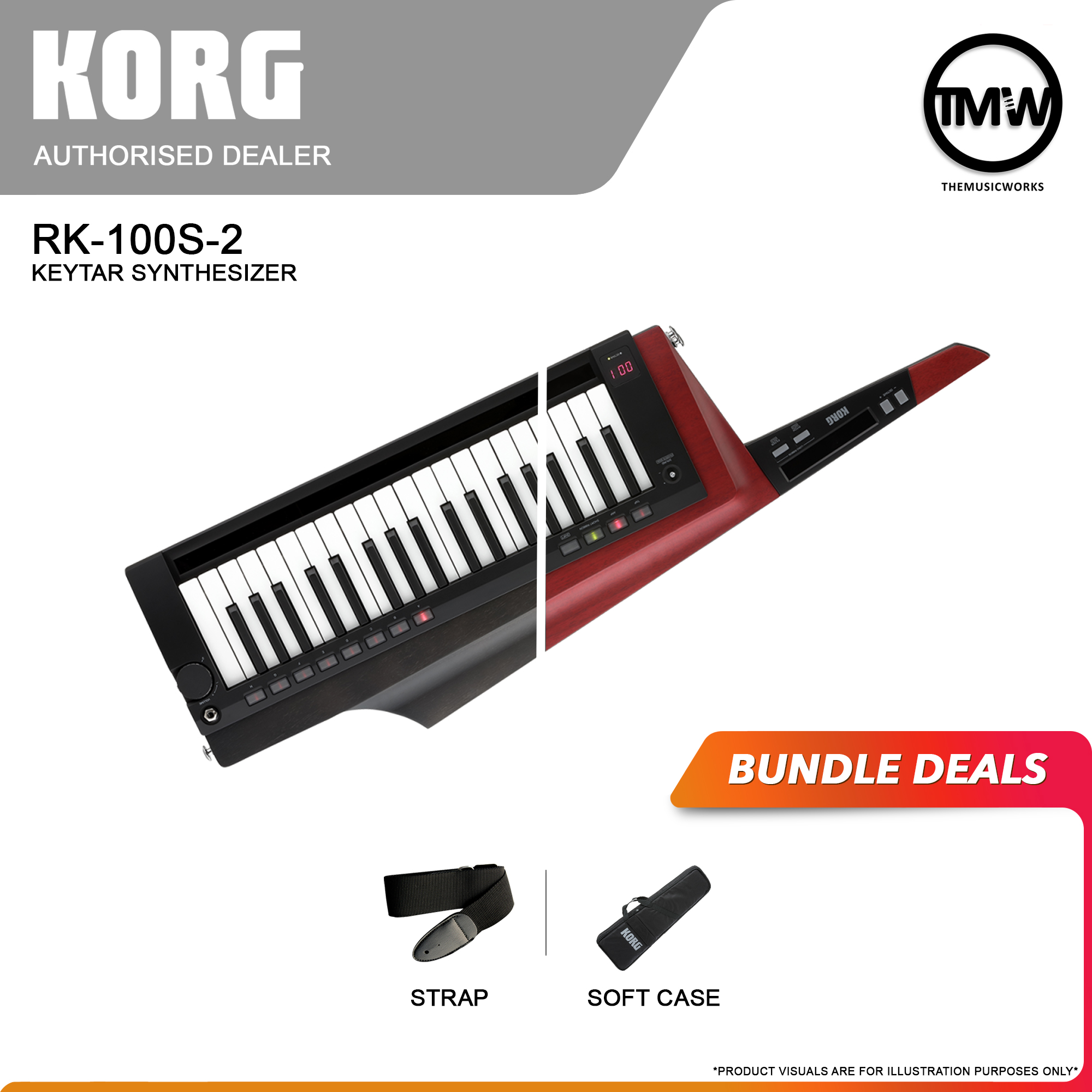 korg rk100s 2 keytar synthesizer black red singapore tmw