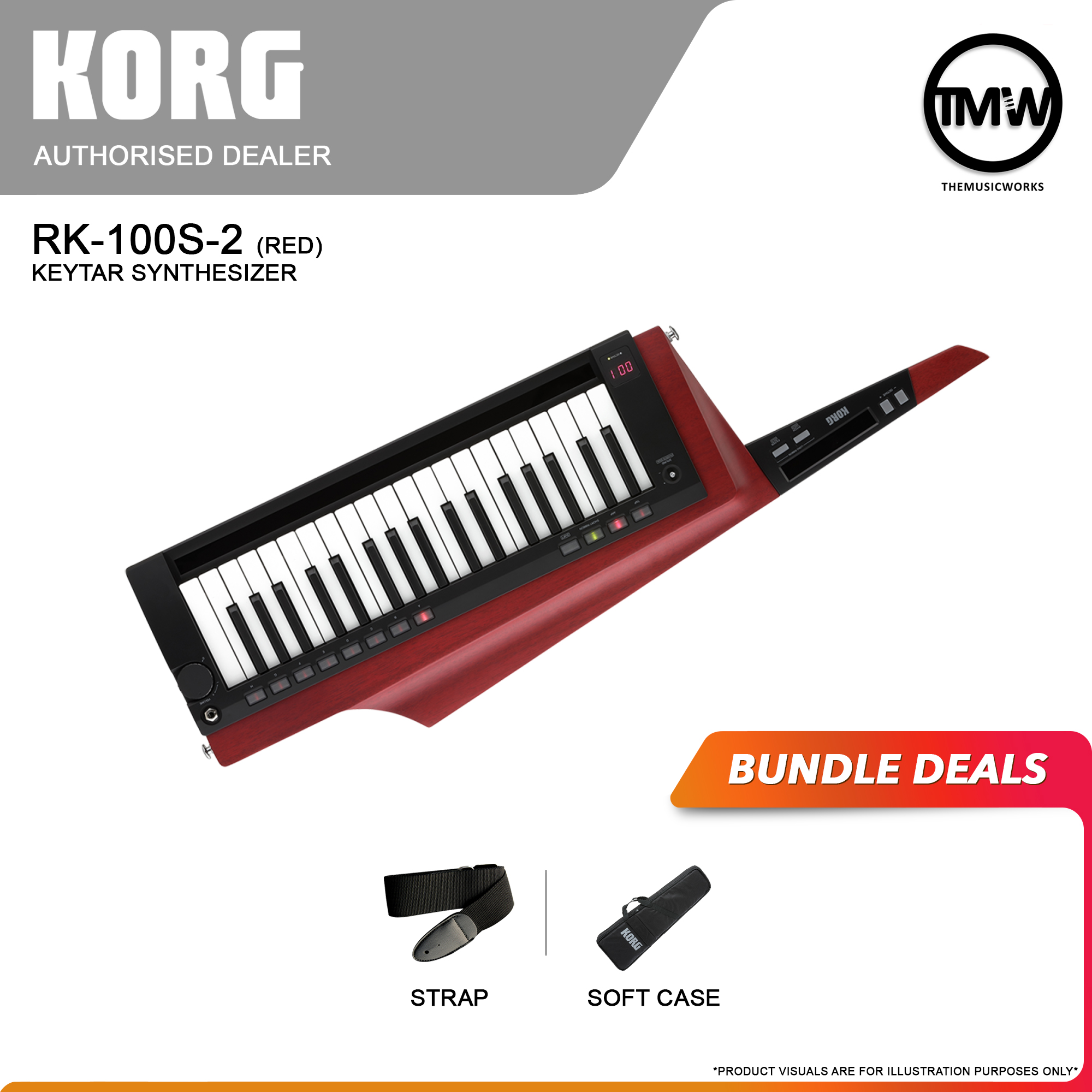 korg rk100s 2 keytar synthesizer red singapore tmw