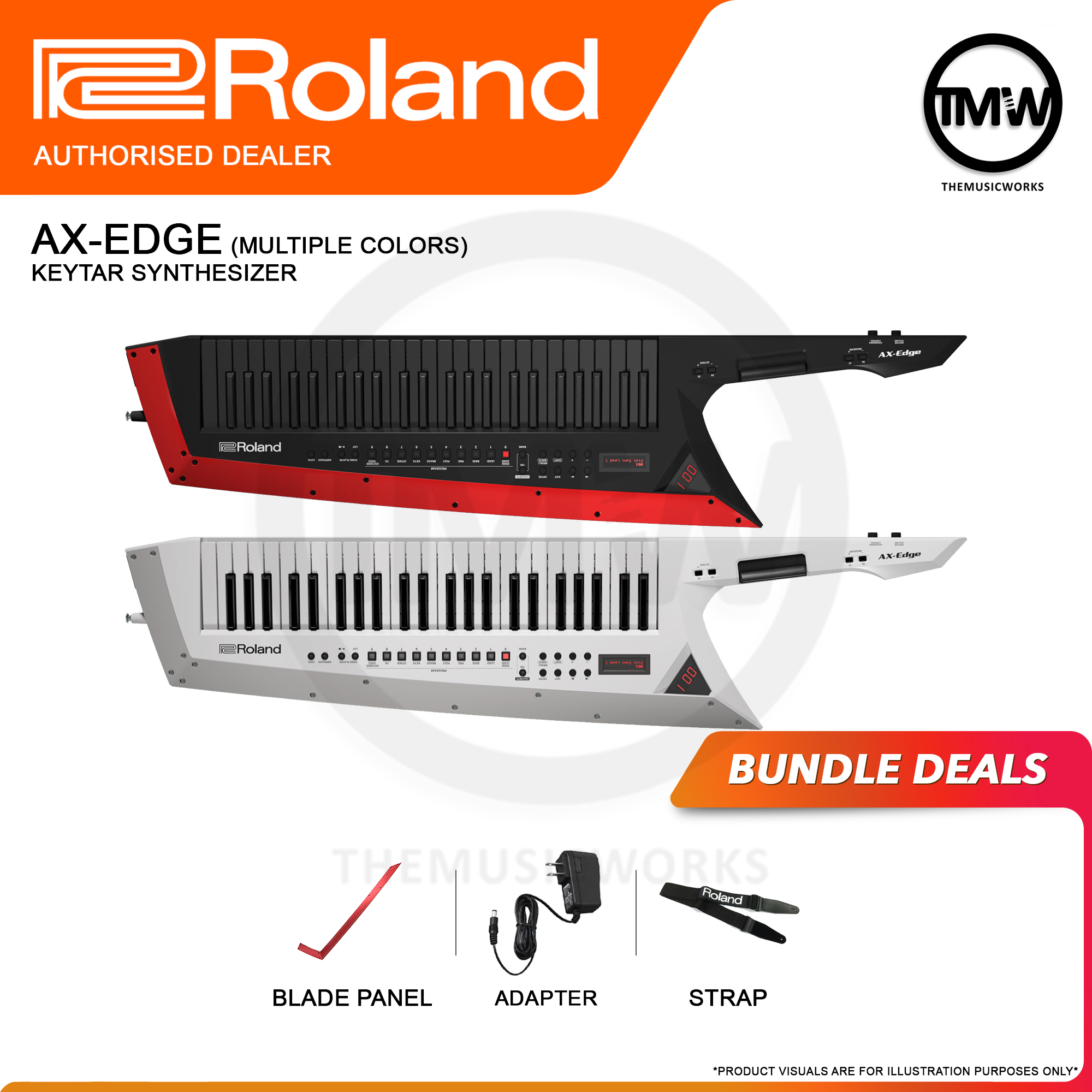 roland ax-edge keytar synthesizer black white singapore tmw