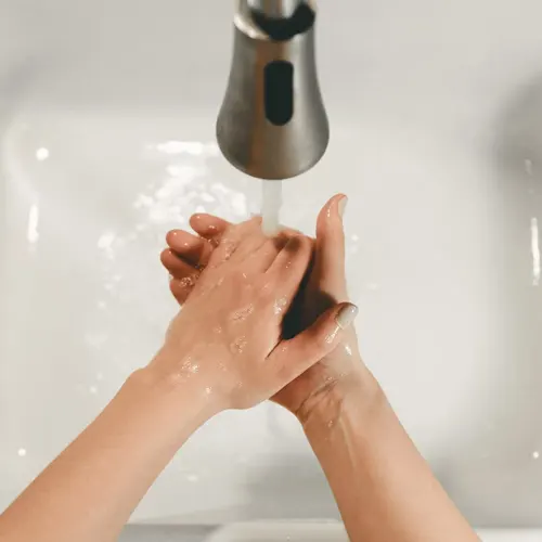 wash hand before playing a digital piano
