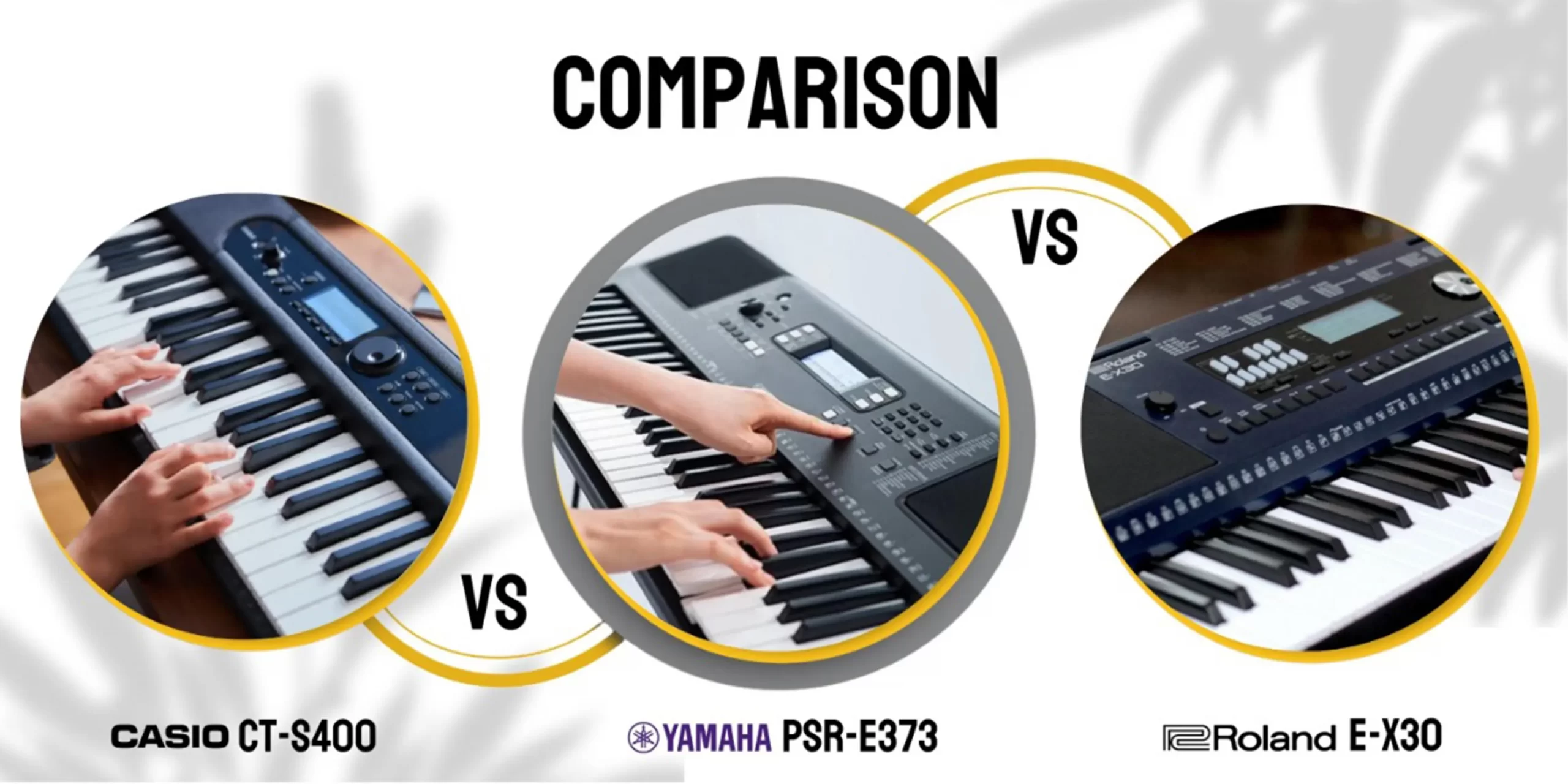 Casio CT-S400 vs Yamaha PSR-E373 vs Roland E-X30 keyboard comparison