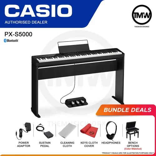 casio px-s5000 digital piano tmw singapore adaptor bluetooth sustain pedal x-stand x-bench