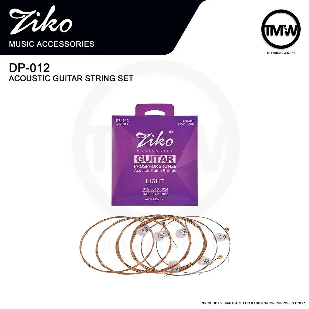 ziko dp-012 acoustic guitar string set 12-53 tmw singapore