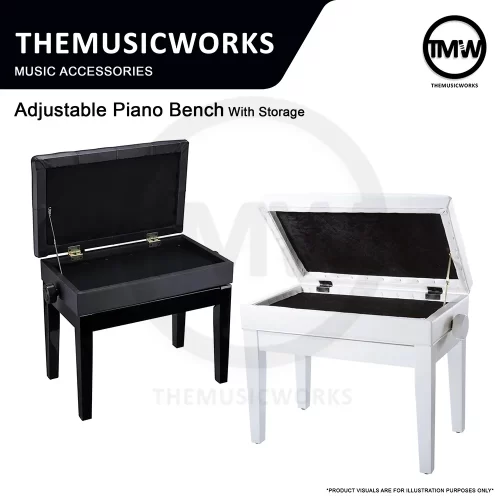 ap-107 adjustable storage piano bench tmw singapore