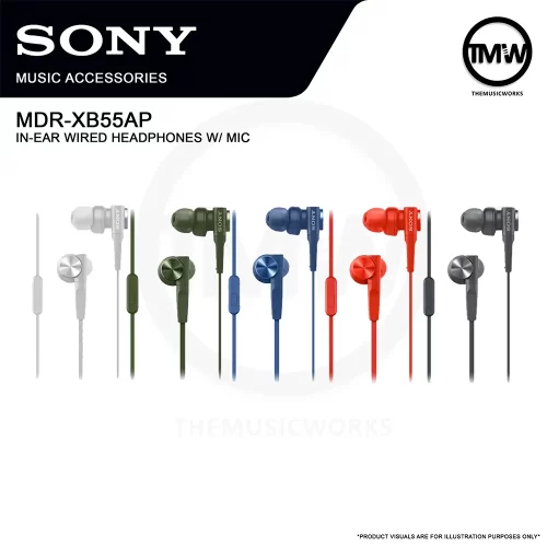 sony mdr-xb55ap in-ear stereo headphones tmw singapore