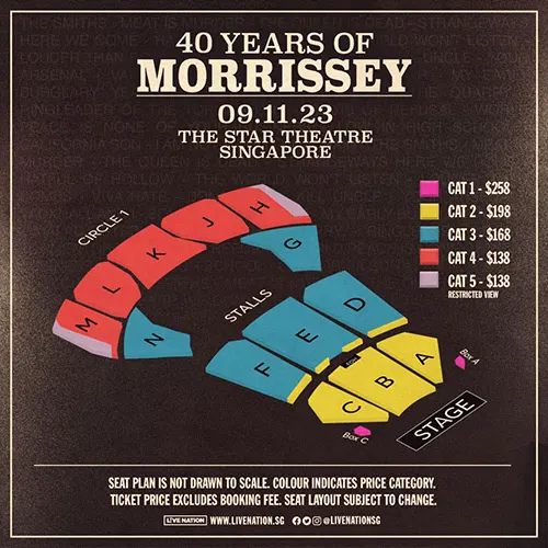Morrissey Concert in Singapore Ticket Prices