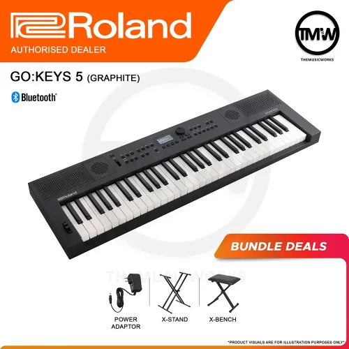 roland go-keys 5 graphite keyboard tmw singapore adaptor x-stand x-bench