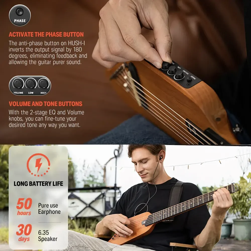 Donner HUSH-I SE Acoustic-Electric Travel Guitar | TMW